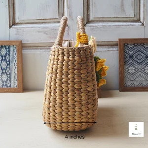 Nước lục bình bãi biển Túi xách | túi mùa hè với <span class=keywords><strong>Calla</strong></span> Lily Bookmark | rơm Tote | handwoven Túi upcycle | túi thân thiện với môi - Product Image 2