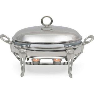 Estilo árabe Decorativo Forma ovalada con dos quemadores Buffet Plato de frotamiento Calentador de comida de boda de lujo Estilo árabe - Product Image 1