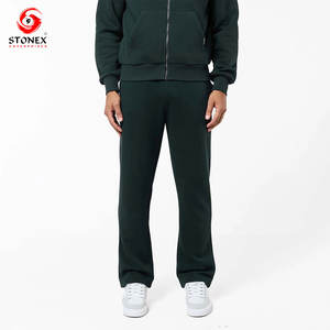 Ensemble de survêtement d'hiver pour homme Léger et respirant Sweat à capuche zippé en polaire et tenue décontractée unie 100% coton Impression de logo personnalisé - Product Image 4