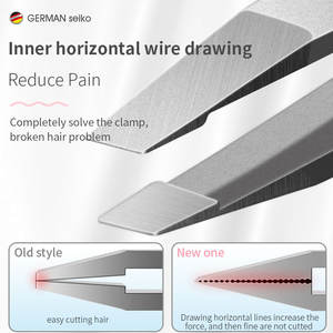 Pinset alis hitam Matte baja tahan karat kualitas tinggi tren baru dengan ujung ketat lebih tipis - Product Image 4