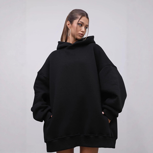 Pull Sweat Manches Longues Coton Polyester Printemps-Hoodies Puff Impression Brodé Uni Teint Solide - Product Image 5