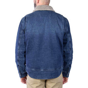 Veste en jean coupe ajustée pour homme avec tissu extensible offrant flexibilité et silhouette moderne - Product Image 4