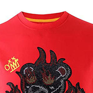 T-shirts à strass à séchage rapide 100% coton T-shirts à strass 270 GSM T-shirts à strass - Product Image 6