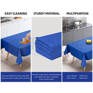 Nappe Ronde Minimaliste Unie en PEVA et Polyester, 120-132 Pouces, Blanche, pour Fêtes, Vente Chaude, Imperméable - Product Image 5