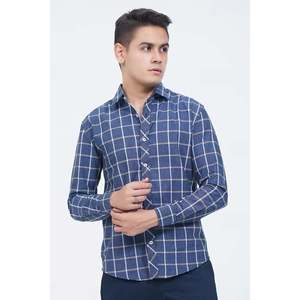 Chemise boutonnée décontractée pour homme WESTON, 100% coton, motif floral à carreaux, col montant, style western, tissée - Product Image 5