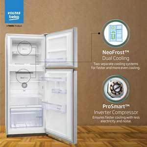 Refrigerador de Doble Puerta Voltas 248L Frost Free 3 Estrellas, Color Plata Cepillado Neo Frost, Enfriamiento Dual (RFF285C / WPXIR0I0) - Product Image 2