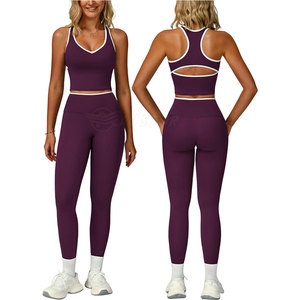 Ensemble de yoga à compression élastique Leggings camouflage sans couture pour femmes Utilisation en extérieur Yoga Se - Product Image 1