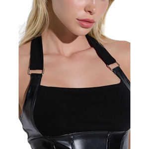 Blusa sin mangas con detalles de piel sintética - Product Image 4