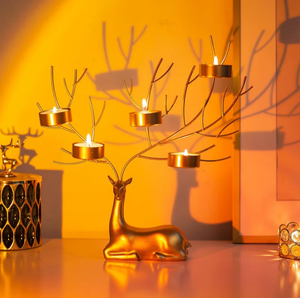 เชิงเทียนโลหะรูปกวางเรนเดียร์คริสต์มาสเชิงเทียนโลหะเป็นของขวัญคริสต์มาสเชิงเทียนเชิงเทียนสำหรับงานแต่งงานงานเลี้ยงตกแต่งบ้าน2024 - Product Image 6