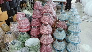 Modern Nordic Style Customized PVC Lamp Shade E26/<b>E27</b> Compatible Replacement Pleated Printed Fabric Cover for Indoor Minimalist - Product Image 4