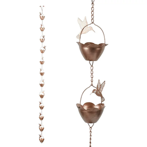 Cadena de lluvia de aluminio decorativa para jardín Fabricante y exportador Cadena de lluvia de acero inoxidable de cobre personalizada Canalón de metal - Product Image 4