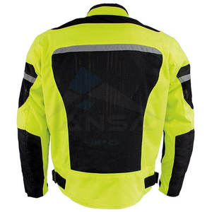 Blouson de moto en maille noire premium avec armure CE Hommes Vêtements de motard toutes saisons Vêtements de moto Maille de moto Noir-Néon-Vert - Product Image 3
