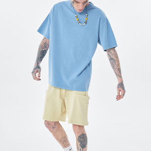 เสื้อยืดผ้าฝ้าย100% น้ำหนักเบาใส่ได้ทั้งชายและหญิงเสื้อโอเวอร์ไซส์สำหรับผู้ชายเสื้อผ้าแนวสตรีทพิมพ์ลายโลโก้ยาว - Product Image 5