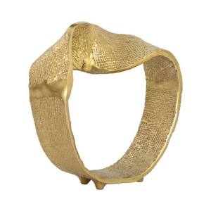 Sculpture élégante en boucle de Mobius en aluminium, pièce d'art décorative en or poli pour intérieurs de bureau à domicile - Product Image 1