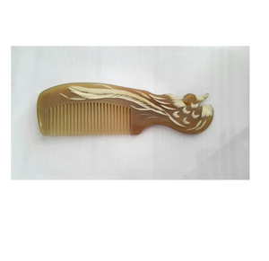 Handmade Durable Animal Style Buffalo Horn Comb Natural Anti-static with Handle Customized <b>Packing</b> - Product Image 3