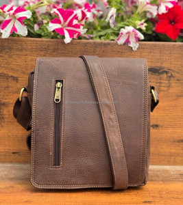 Nouveau fait à la main en cuir véritable sac à bandoulière en cuir véritable sac à main décontracté bandoulière multi utilisations bureau en gros de haute qualité unisexe sac - Product Image 4