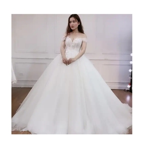 OEM High Quality Handmade Wedding Dress Elegant Luxury Ball Design with Lace and Beading New Season Wholesale by TNBPno49 - Product Image 1