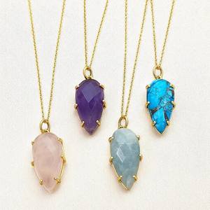 Collar con colgante de turquesa chapado en oro, conjunto de puntas de Plata de Ley 925, collar de cobre turquesa, joyería, regalo, dijes de moda - Product Image 6