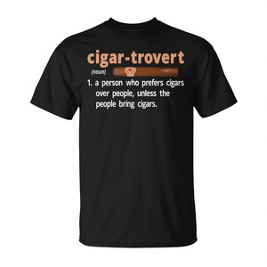 T-shirt divertente con definizione dell'introverso per fumatori di sigari - T-shirt promozionale per Trovert e Cigar-Trovert - Product Image 2