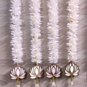 Guirlande de jasmin artificiel avec lotus suspendu pour la décoration de décors de mariage guirlandes tenture murale - Product Image 3