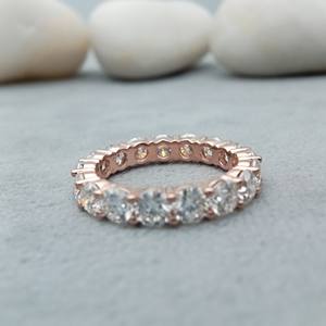 แหวนแต่งงานสำหรับผู้หญิงทำจากเพชรที่เจียระไนแบบกลมขนาด14K 18K ได้รับการรับรองจากร้าน VVS Lab - Product Image 1