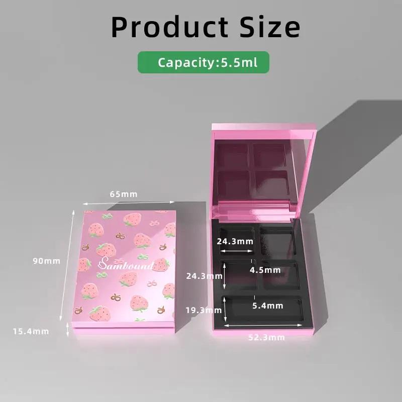 Dual-Color Eco-Friendly PET Plastic Storage Box Customizable Logo Rose Gold Plating for Blush or Eye Shadow/Contour