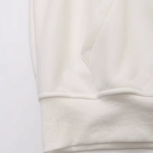 Sudadera con capucha de lana de algodón 100% blanca personalizada para mujer, sudaderas de gran tamaño con bolsillo frontal y cremallera, sudaderas con capucha sólidas para mujer - Product Image 6