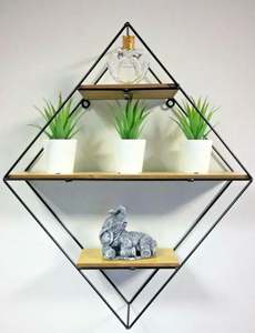 Best Selling Decorative Wall <b>Shelf</b> for Home Decoration in <b>Hexagonal</b> Shape and BlackPowder Coating - Product Image 2