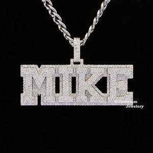 Colgante con Nombre Shreya Diam, Joyería para Hombre, Plata 925 con Baño de Rodio, Moissanita, Estilo Hiphop - Product Image 1