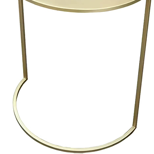 Design moderne et simple avec cadre en métal et dessus en marbre demi-cercle, petite table basse pour l'ameublement d'intérieur - Product Image 1