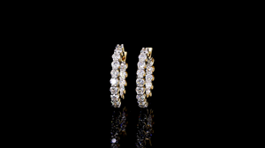 Pendientes de Aro con Diamantes Cultivados en Laboratorio |   Aros de Diamantes Elegantes para Uso Diario - Product Image 3