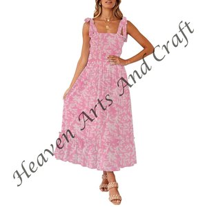 Vestido bohemio con tirantes finos y estampado Floral para Primavera/Verano, ropa informal, estilo callejero, estampado de bloques, logotipo en la espalda - Product Image 2