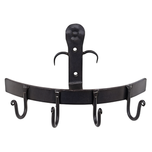 New arrival leaf shaped black powder coated iron hook <b>rail</b> for <b>wall</b> hanging for hanging <b>clothes</b> towels umbrellas for kitchen - Product Image 3