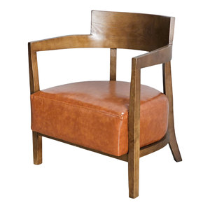 Modern Tufted Ash Wood Accent Arm <b>Chair</b> for Home Office and Living Room - Product Image 1
