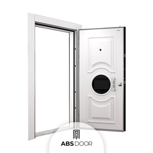 Porte de sécurité en acier ABSDOOR ORION, élégance intemporelle, finition en placage de bois naturel, idéale pour les appartements, les hôtels et les intérieurs, Turquie - Product Image 1