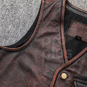 Gilet en cuir véritable pour homme, décontracté, respirant, écologique, veste d'extérieur de haute qualité - Product Image 4