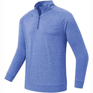 Alta calidad de fábrica para hombre 1 4 zip pullover sudadera cuarto zip manga larga pulóver camisas para hombre - Product Image 3