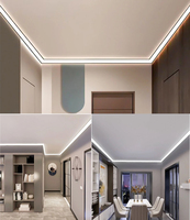 Profilés en aluminium modernes de 90 mm pour plafonds et murs, sans rainurage, pour décoration lumineuse de villas