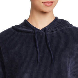 Sudaderas con capucha recortadas de manga larga de terciopelo para mujer, moda de invierno, ropa de calle de longitud corta, sudaderas con capucha cortas para mujer - Product Image 4