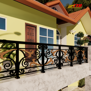 Rampe de balcon extérieure en fer forgé avec des caractéristiques détaillées forgées à la main pour des maisons élégantes et un charme architectural personnalisé - Product Image 1