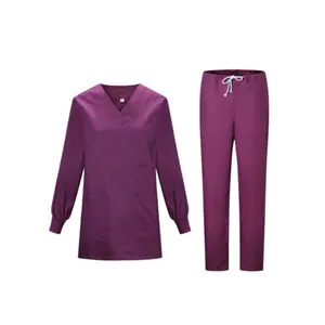 High Quality Fashionable V Neck Hospital Staff Uniform Nursing Medical Scrubs