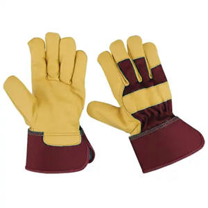 Gants de travail de sécurité en cuir pleine fleur de qualité supérieure, avec manchette caoutchoutée et demi-doublure, pour les travailleurs du bâtiment (type Rigger canadien) - Product Image 2