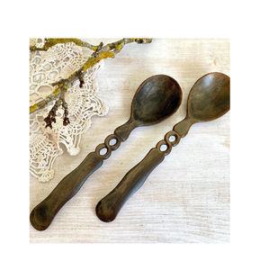 Juego de cubiertos de cuerno de buey de diseño para el hogar, cucharas de cuerno para servidor de ensalada para vajilla de cocina, uso de alimentos, artículos de cubiertos - Product Image 2