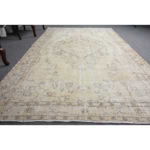 Tapis de 5,9 x 9,6 pieds, grand tapis turc, tapis blanc uni - Product Image 3