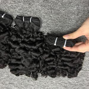 Extensions de cheveux humains cambodgiens birmans pour femmes noires tissage de cheveux bouclés dans un style droit - Product Image 3