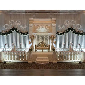 ชุดรูปแบบงานแต่งงานสีฟ้าเอเชียเวทีงานแต่งงานสไตล์ตะวันตกเวที USA ไฟเบอร์กลาสตกแต่งเวทีงานแต่งงาน - Product Image 3