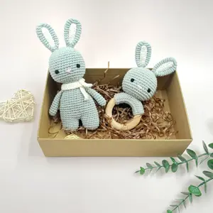 Cozy Creations: Knitted Plush Toy, Crochet Rattle, Crochet Bunny Rattle, and Delightful Crochet Knitted Toy