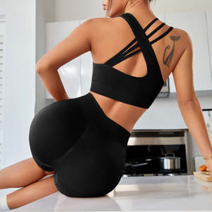 Vêtements de sport de yoga respirants et sans coutures de haute qualité pour femmes, soutien-gorge de sport premium grandes tailles, vente en gros, uni, maintien élevé - Product Image 5