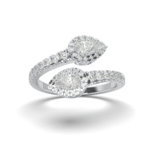 สายคาดสำหรับงานแต่งงานเพชรรูปลูกแพร์และเพชรโมอิสซาไนต์สำหรับผู้หญิงขนาด10K/14K/18K สีทองล้วน0.36กะรัต - Product Image 5