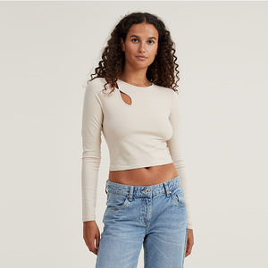 เสื้อแขนยาวคอกลมสำหรับผู้หญิงเสื้อลำลองออกแบบได้ตามต้องการน้ำหนักเบาเสื้อผ้าแนวสตรีท - Product Image 2